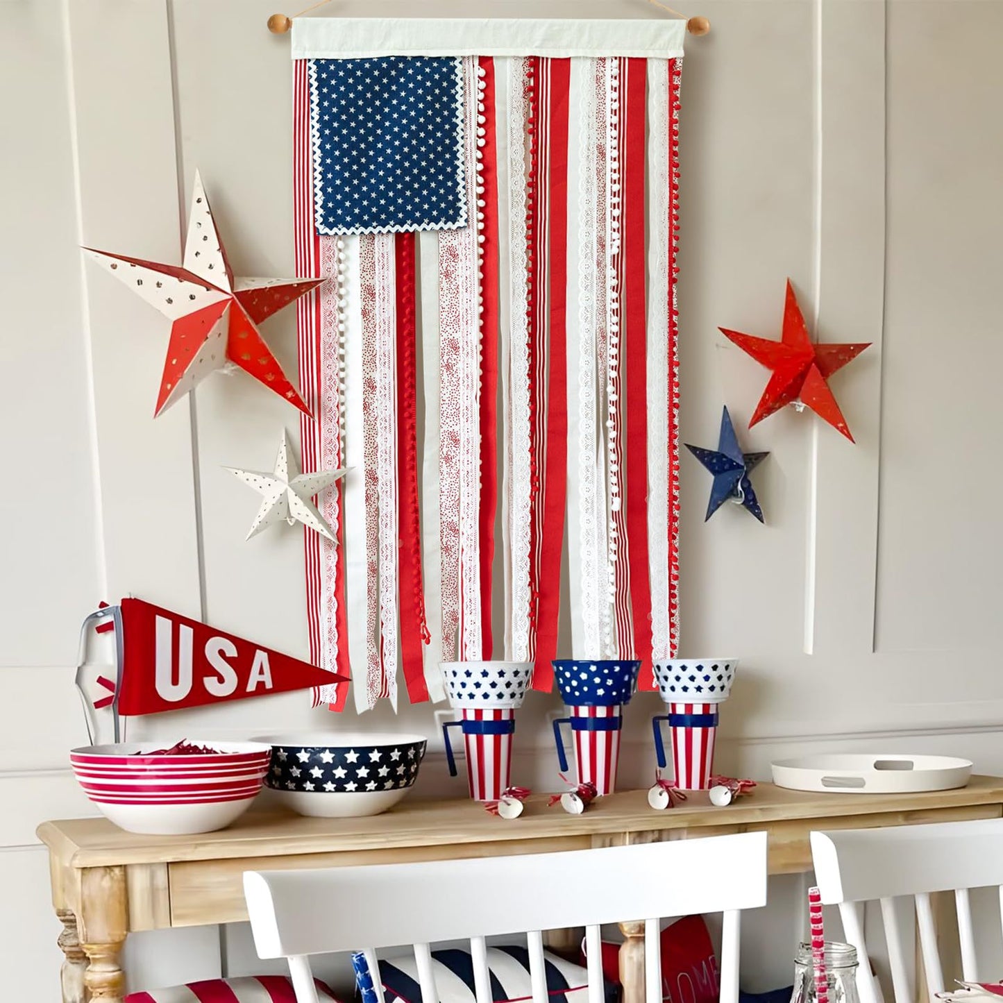 American Independence Day Garland - USA Flag Banner Decoration